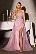 LaDivine CC492 Plunging Neckline Embellished Dress