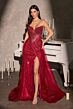 LaDivine CC492 Plunging Neckline Embellished Dress