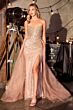 LaDivine CC492 Plunging Neckline Embellished Dress