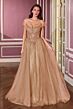 LaDivine CC493 Off The Shoulder Lace-Up Dress