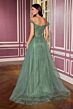 LaDivine CC493 Off The Shoulder Lace-Up Dress