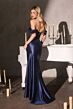 LaDivine CC494 High Slit Lace-Up Dress