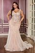 LaDivine CC8270 Godet Skirt Scoop Neckline Dress