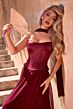 LaDivine CD386 Neck Scarf Lace Up Dress