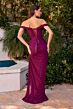 LaDivine CD387 Drape Skirt Lace Up Dress