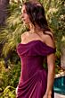 LaDivine CD387 Drape Skirt Lace Up Dress