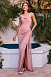 LaDivine CD387 Drape Skirt Lace Up Dress
