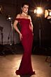 LaDivine CD387 Drape Skirt Lace Up Dress