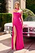 LaDivine CD388 Neck Scarf Hot Fix Ruched Dress
