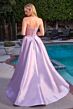 LaDivine CD389 Beaded Corset Bodice Lace Up Dress