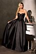 LaDivine CD389 Beaded Corset Bodice Lace Up Dress