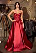 LaDivine CD389 Beaded Corset Bodice Lace Up Dress