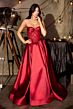 LaDivine CD389 Beaded Corset Bodice Lace Up Dress