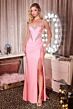 LaDivine CD390 High Slit Beaded Spaghetti Strap Dress