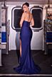 LaDivine CD391 High Slit Peek-A-Boo Sweetheart Neckline Dress