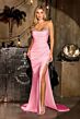 LaDivine CD391 High Slit Peek-A-Boo Sweetheart Neckline Dress