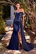 LaDivine CD393 Side Tail Off The Shoulder Dress
