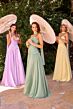 LaDivine CD395 Neck Scarf Strapless Ruched Dress