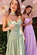 LaDivine CD395 Neck Scarf Strapless Ruched Dress