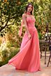 LaDivine CD395 Neck Scarf Strapless Ruched Dress