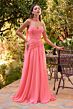 LaDivine CD395 Neck Scarf Strapless Ruched Dress