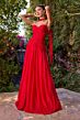 LaDivine CD395 Neck Scarf Strapless Ruched Dress