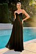 LaDivine CD395 Neck Scarf Strapless Ruched Dress