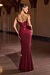 LaDivine CD396 Lace-Up Drape Dress