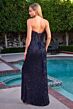 LaDivine CD396 Lace-Up Drape Dress