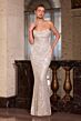 LaDivine CD396 Lace-Up Drape Dress