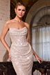 LaDivine CD396 Lace-Up Drape Dress
