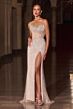 LaDivine CD404 High Slit Embellished Dress