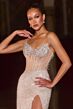 LaDivine CD404 High Slit Embellished Dress