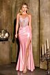LaDivine CD405 Slit Skirt Lace-Up Dress