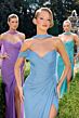 LaDivine CD406 One Shoulder with Neck Scarf Dress