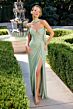 LaDivine CD406 One Shoulder with Neck Scarf Dress