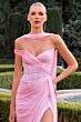 LaDivine CD406 One Shoulder with Neck Scarf Dress
