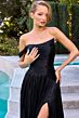 LaDivine CD409 High Slit One Shoulder Dress