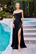 LaDivine CD409 High Slit One Shoulder Dress