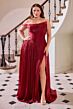 LaDivine CD409 High Slit One Shoulder Dress