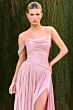 LaDivine CD409 High Slit One Shoulder Dress