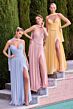 LaDivine CD410 Neck Scarf Ruched Dress