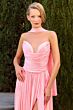 LaDivine CD410 Neck Scarf Ruched Dress