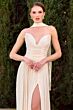 LaDivine CD410 Neck Scarf Ruched Dress