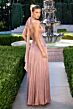 LaDivine CD412 Plunging Halter Neckline Ruched Dress