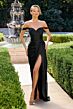 LaDivine CD417 Off The Shoulder Drape Dress