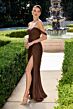 LaDivine CD417 Off The Shoulder Drape Dress