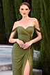 LaDivine CD417 Off The Shoulder Drape Dress