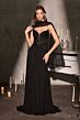 LaDivine CD673 Neck Scarf Beaded Bodice Dress