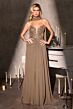 LaDivine CD673 Neck Scarf Beaded Bodice Dress